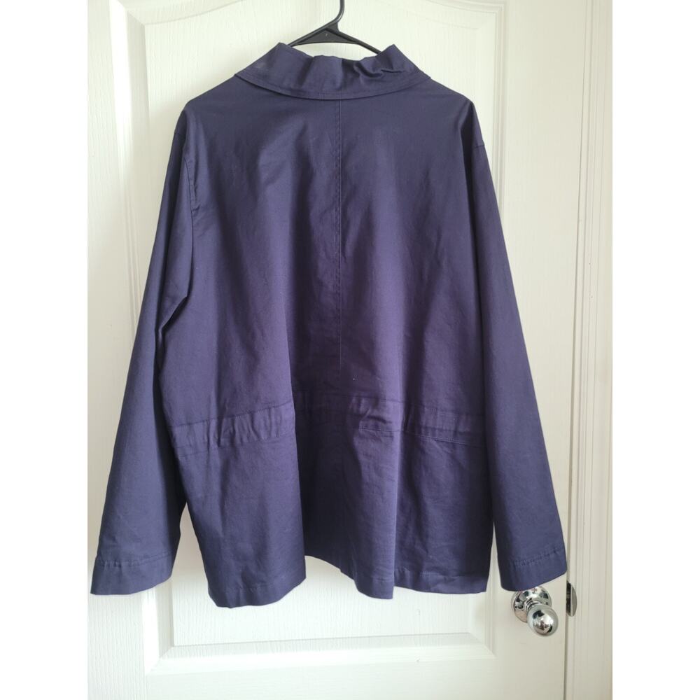 Women's Hillard & Hanson Navy Lightweight Coat Jacket - 3XL -Zip Front - Picture 4 of 9